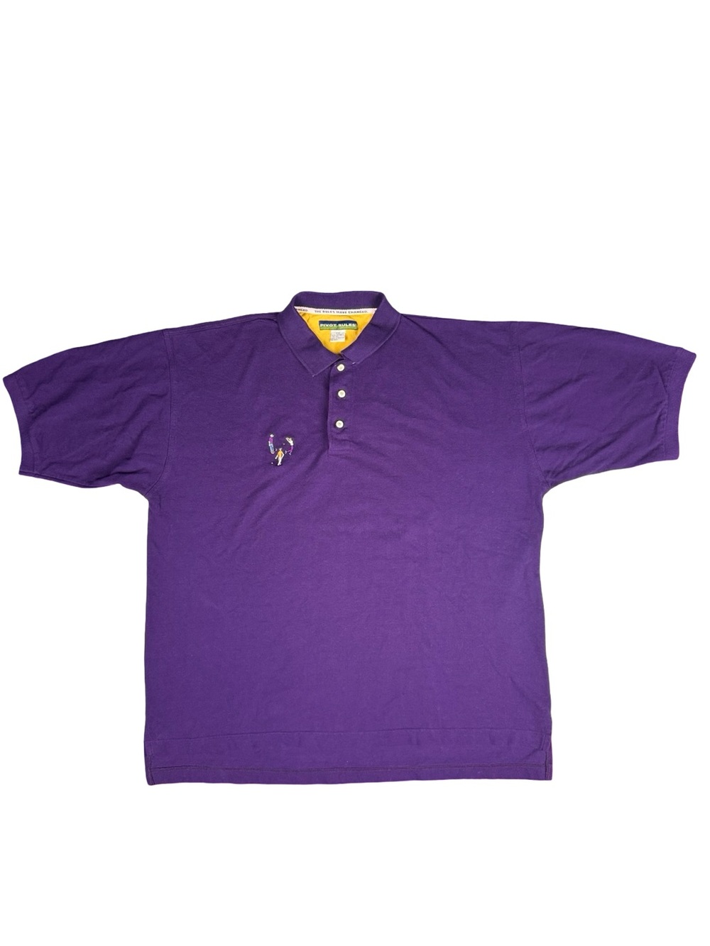 Vintage Pivot Rules Golf Polo Shirt XXL Purple Embroidered 90s Cotton